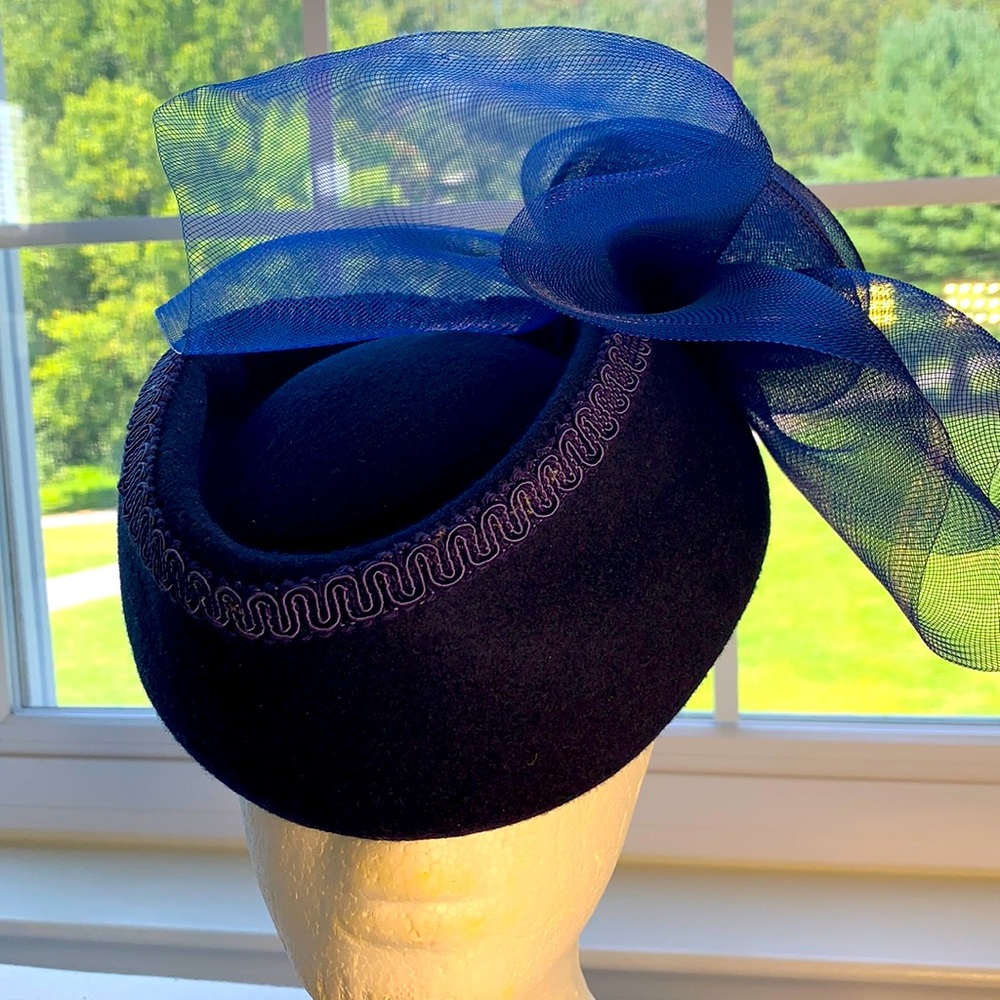 Blue Wool Dress Hat